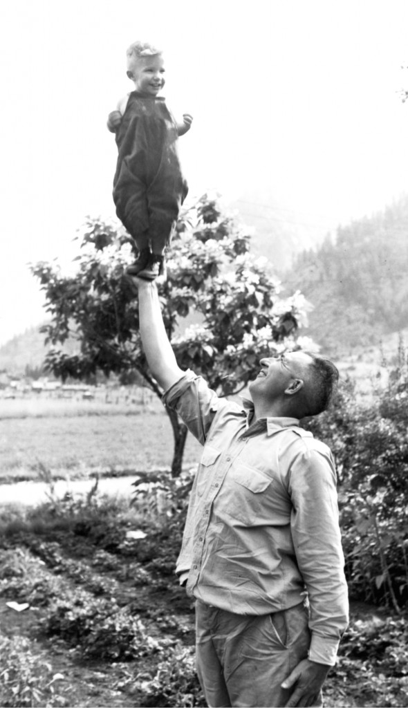 Gary Sauer trusting in the strong arm of his father, Welcome Friend Sauer.